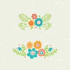 set of two decorative floral composition N2