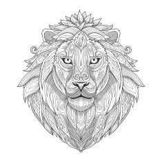 Lion ornament ethnic vector illustration N6