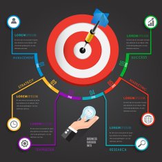 Busines target marketing concept infographic chart