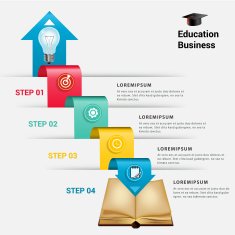 book education step for business infographic