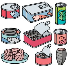 vector set of canned fish N2
