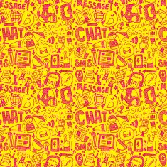 seamless doodle communication pattern N42