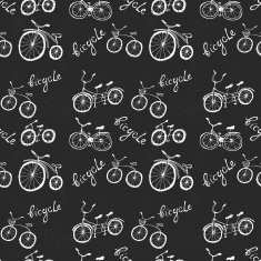 Cute doodle bicycles on white background N3