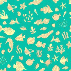 pattern with underwater animals