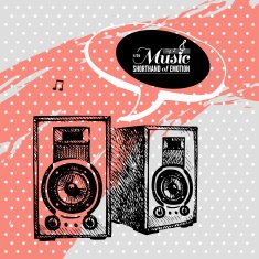 Music background Hand drawn illustration and typography design N6