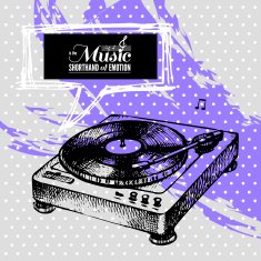 Music background Hand drawn illustration and typography design N7