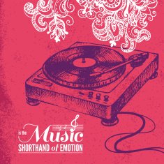 Music background Hand drawn illustration and typography design N9