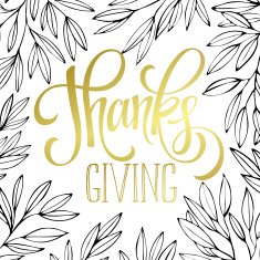 Thanksgiving - gold glittering lettering design Vector illustration N7