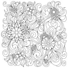 Beautiful doodle art flowers Zentangle floral pattern N14