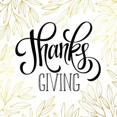 Thanksgiving - gold glittering lettering design Vector illustration N8
