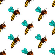 seamless pattern with bee - 3