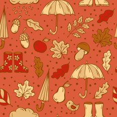 Autumn doodles pattern N3