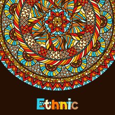 Ethnic background design with hand drawn ornament N4