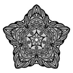 Vector Beautiful Deco Black Star N18