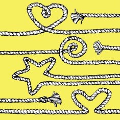 Ropes in shape of hearts and stars Hand drawn