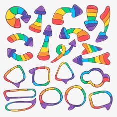 rainbow arrows and bubble