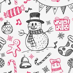 sketchy style Christmas background N2
