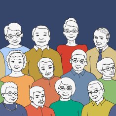 endless pattern with the image of group elderly people N3
