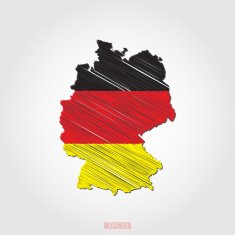 Sketch Design Flag-Map of Germany
