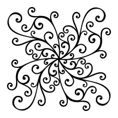 Vector Beautiful Deco Black Square N38