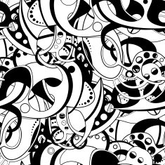 Vector Seamless Monochrome Abstract Pattern N8