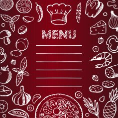 Menu with hand drawn doodle elements N3