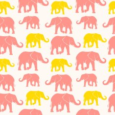 Seamless pattern with hand drawn silhouette elephants N8