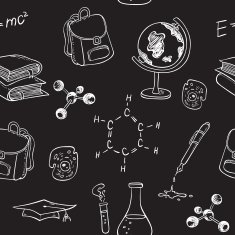 School seamless pattern on a chalkboard N2