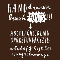 Brush hand drawn vector font N5