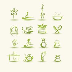 Massage and spa set of icons for your design