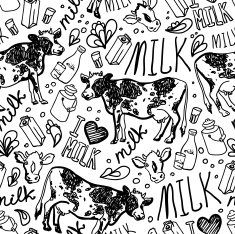 Seamless pattern of cute cow