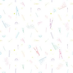 School supplies colored pattern