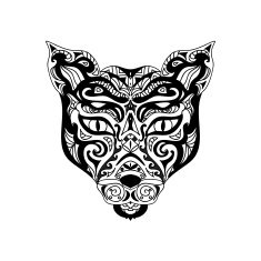 Wild cat head zentangle