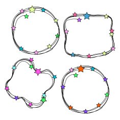 doodle stars frames set