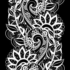 Vector Seamless Monochrome Floral Pattern N244