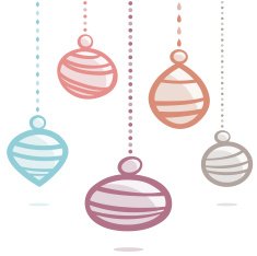 Set of retro and cartoonish Christmas crystal balls