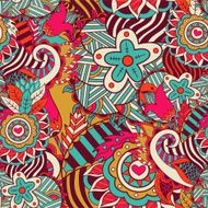 Seamless abstract hand-drawn flower pattern N2