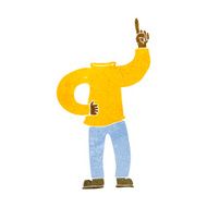 cartoon headless body with raised hand N14