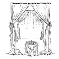 Wedding arch altar Decoration Vector sketch Design element