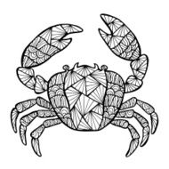 Stylized vector crab zentangle