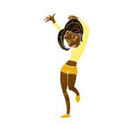 cartoon pretty woman dancing N28