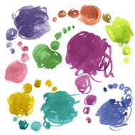 Vector Watercolor Scribbles Bubbles