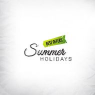 Retro summer label doodle sketch style vintage calligraphic design card N7
