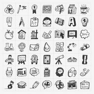 Back to School doodle hand-draw icon set N3