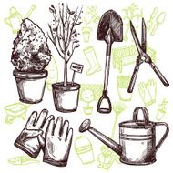 Garden Tools Sketch Concept