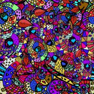 Zentangle colorful seamless pattern N4