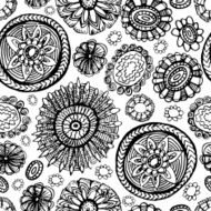 Doodles flower seamless pattern N2