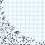 Doodle paper clips of various shapes
