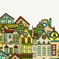 Hand-drawn old town background