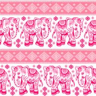 Ethnic elephant seamless N11